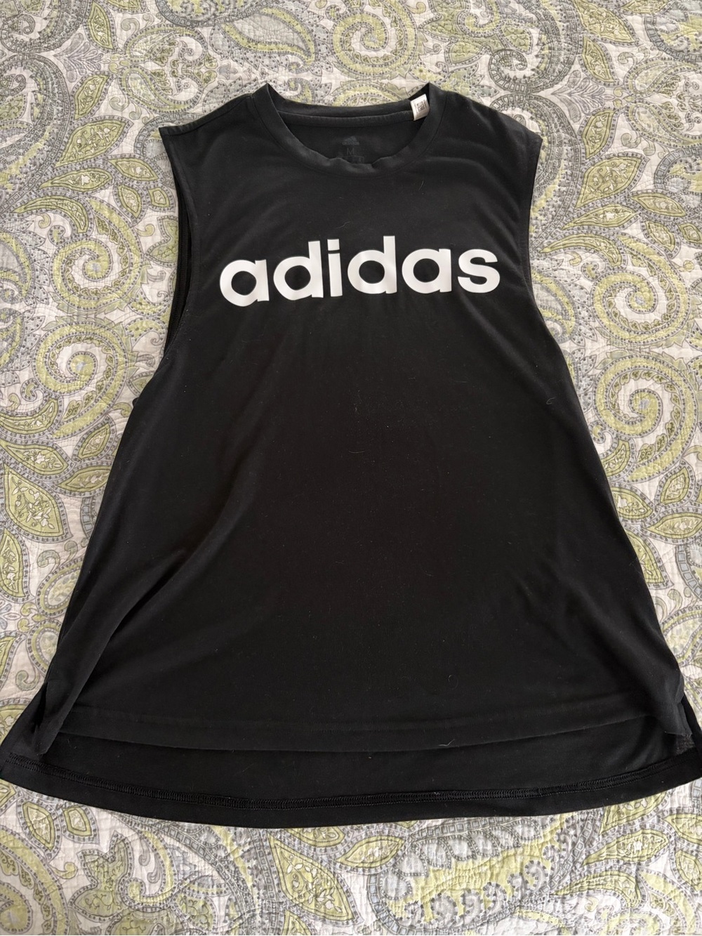 adidas Black Sleeveless Logo Muscle Tank